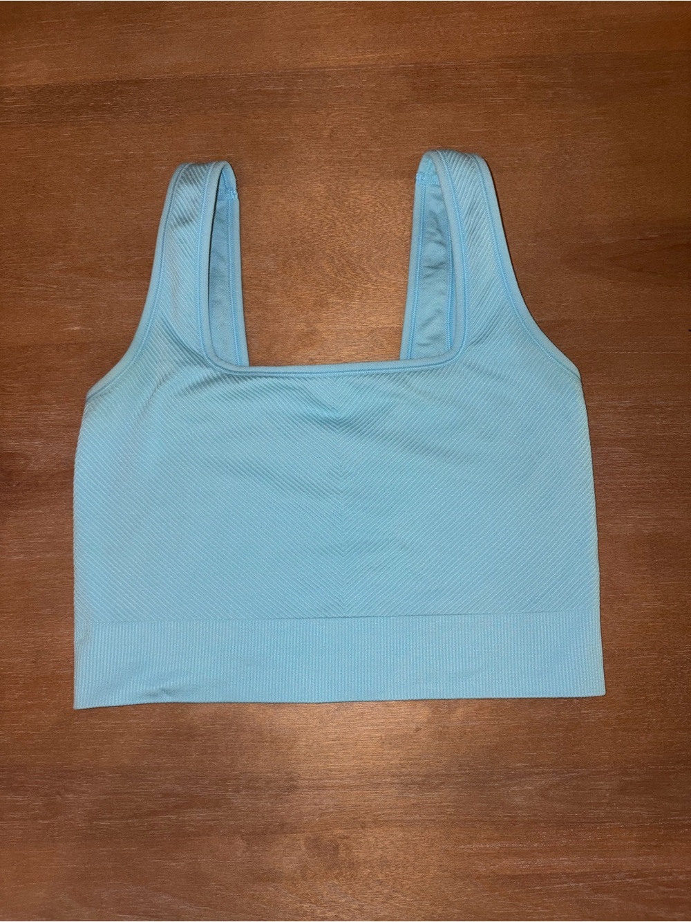 Target Light Blue Ribbed Square-Neck Crop Top